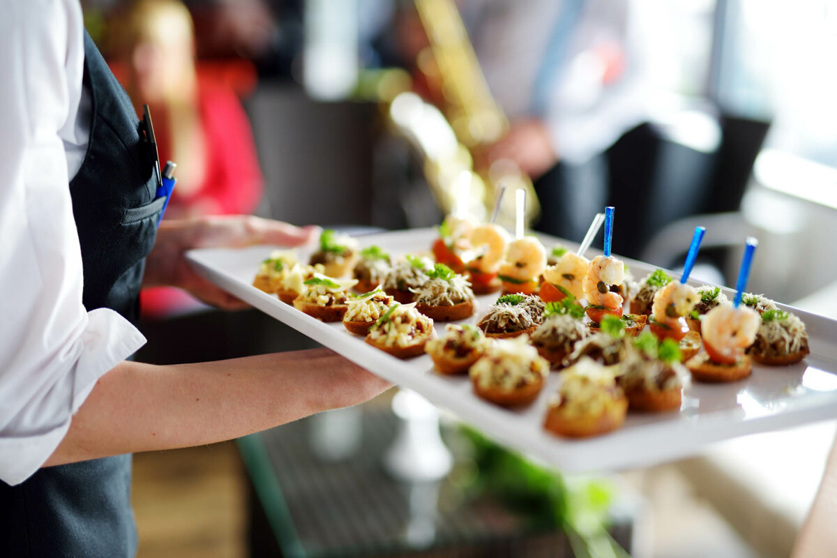 Expert event catering - serving appetizers